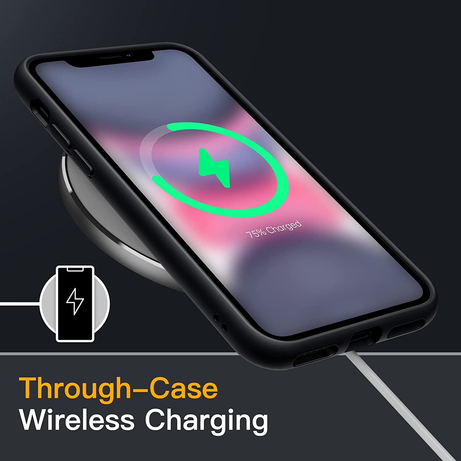 Matte Case for Iphone 11 6.1-Inch, Shockproof Military Grade Drop Protection, Frosted Translucent Back Phone Cover, Anti-Fingerprint (Black)