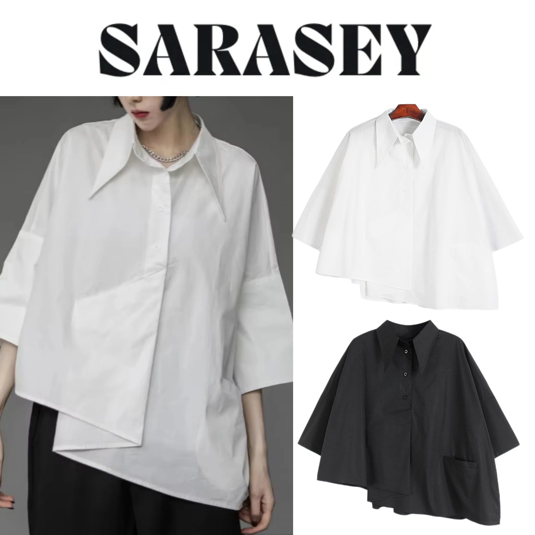 2025 New Plus Size Women Clothing Shirt Long Sleeve Female Blouse Irregular Hem Single breasted Solid Color Loose Shirt Top