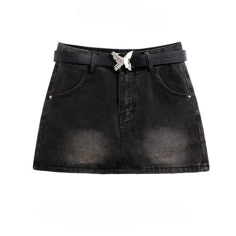 Gyaru High Waist Mini Women's Denim Skirt Y2k Vintage Streetwear Luxury Elegant Korean Fashion A Line  Short Female Jeans Skirts