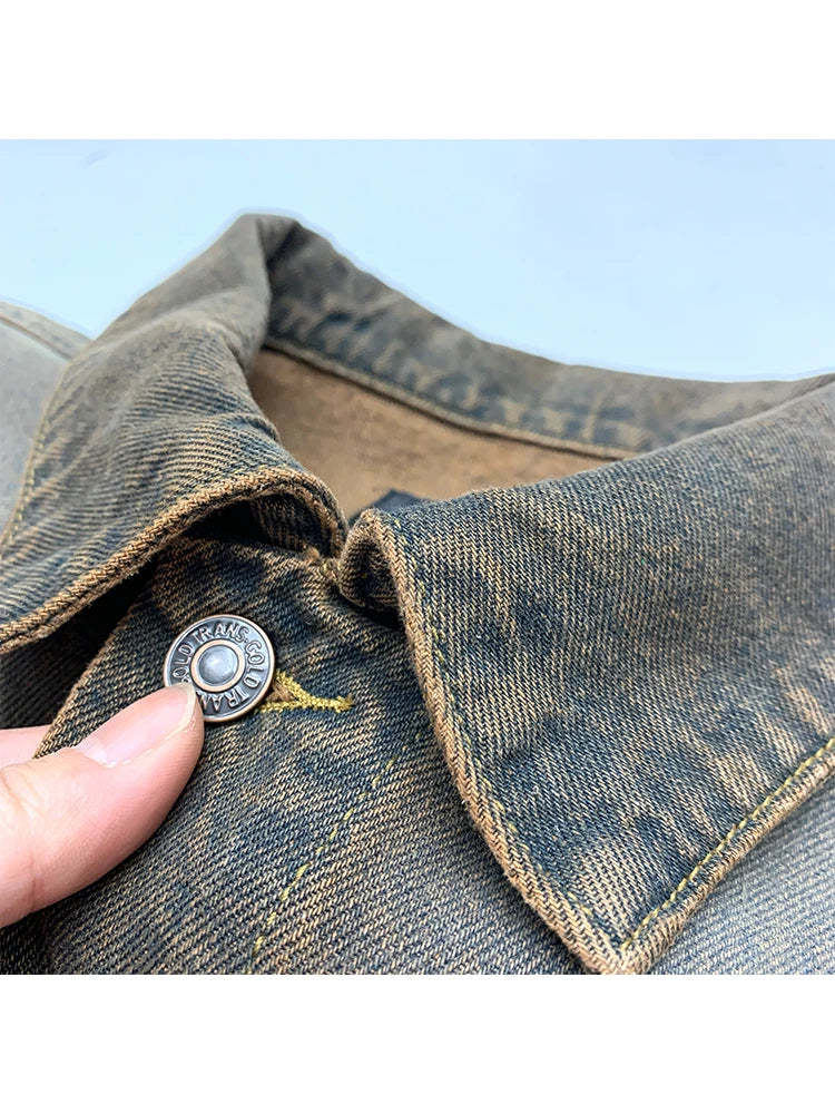 2025 Autumn Winter Women Design American Retro Denim Jacket Tomboy 2000s Y2k Oversize Outwear New In Men Harajuku Fashion Tide