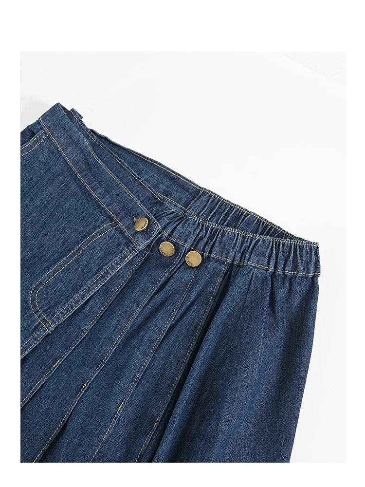 Fashion High Waist women's Skirts High Quality Casual Commuting Ankle Skirt Large Size Solid Color All Match Denim Dress