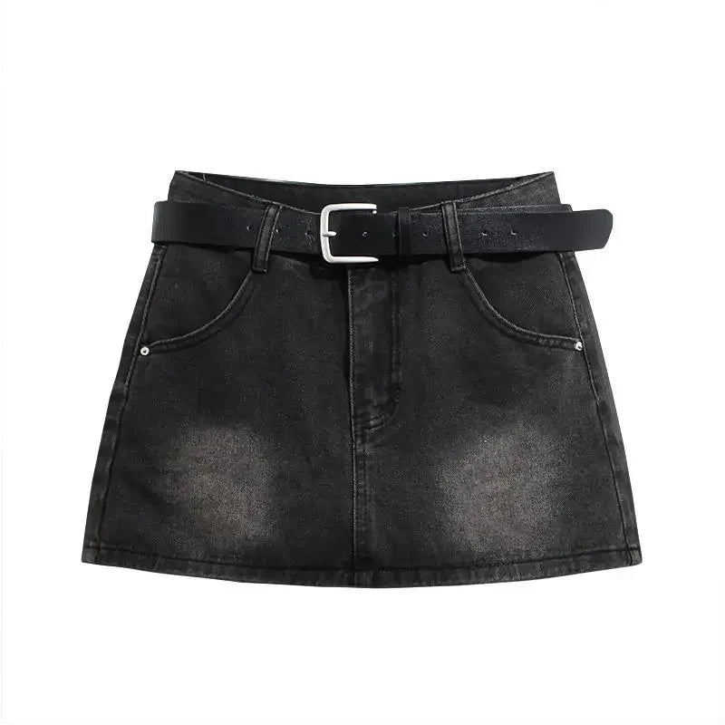 Gyaru High Waist Mini Women's Denim Skirt Y2k Vintage Streetwear Luxury Elegant Korean Fashion A Line  Short Female Jeans Skirts