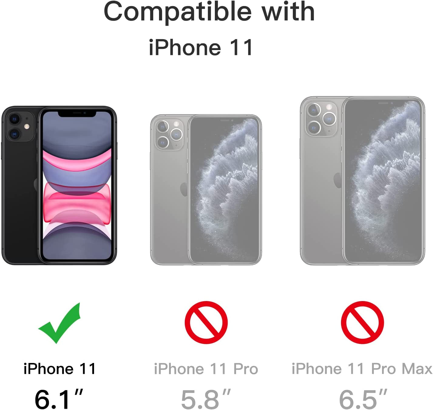 Matte Case for Iphone 11 6.1-Inch, Shockproof Military Grade Drop Protection, Frosted Translucent Back Phone Cover, Anti-Fingerprint (Black)