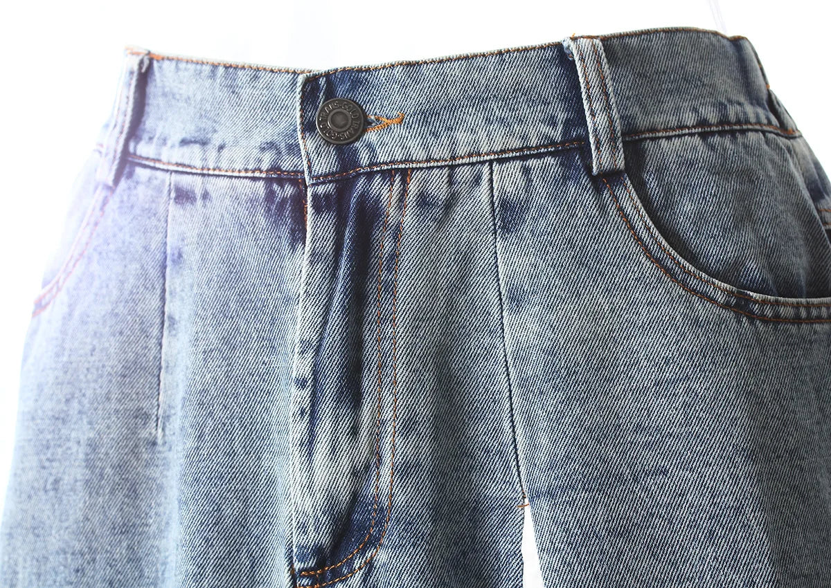 Autumn Korean Style Casual Denim Patchwork Skirt Fashionable and Versatile Side Slit Women's Straight Tube Skirt