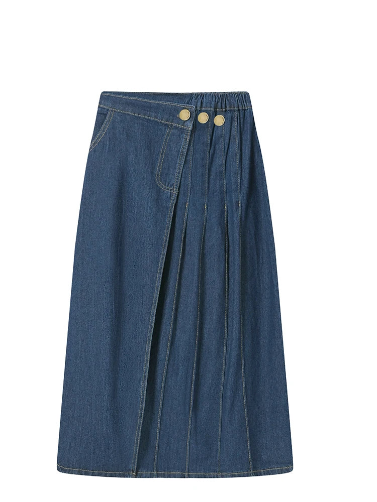Fashion High Waist women's Skirts High Quality Casual Commuting Ankle Skirt Large Size Solid Color All Match Denim Dress