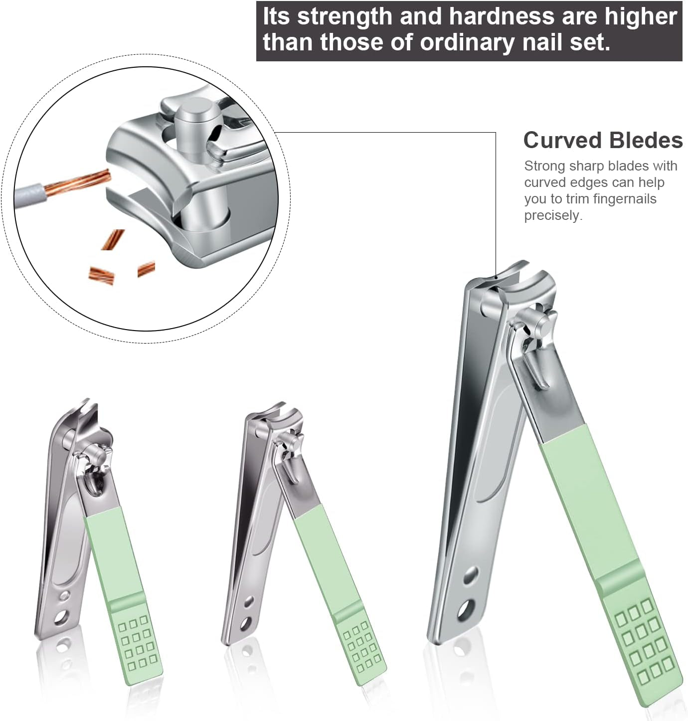 Manicure Set, Travel Mini Nail Clippers Kit Pedicure Care Tools, 10Pcs Stainless Steel Grooming Kit (Green)