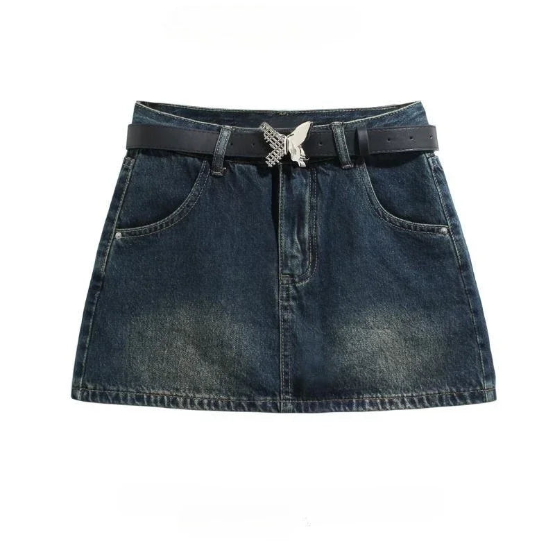 Gyaru High Waist Mini Women's Denim Skirt Y2k Vintage Streetwear Luxury Elegant Korean Fashion A Line  Short Female Jeans Skirts