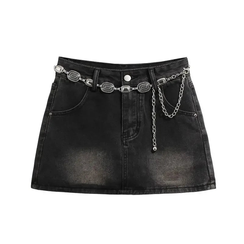 Gyaru High Waist Mini Women's Denim Skirt Y2k Vintage Streetwear Luxury Elegant Korean Fashion A Line  Short Female Jeans Skirts
