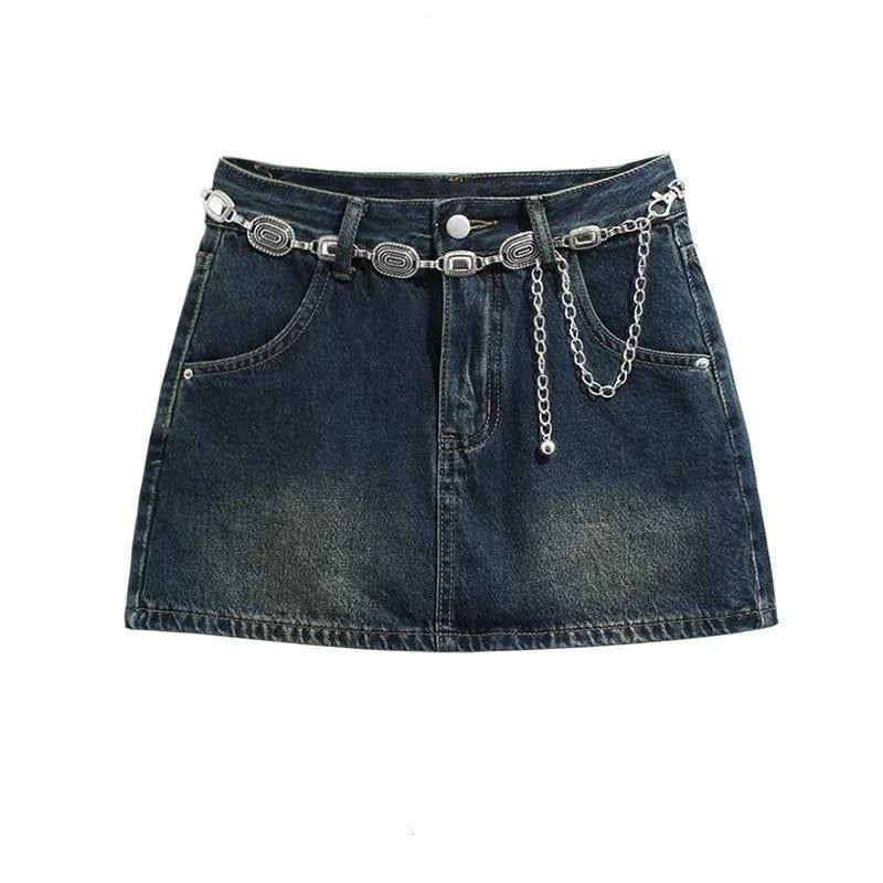 Gyaru High Waist Mini Women's Denim Skirt Y2k Vintage Streetwear Luxury Elegant Korean Fashion A Line  Short Female Jeans Skirts