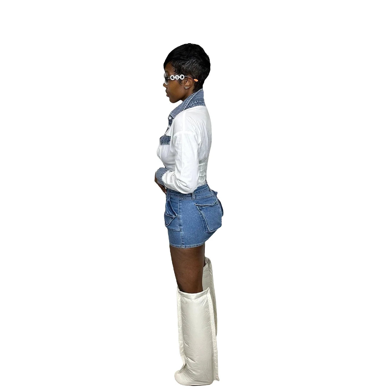 European and American Sexy Slim Denim Half-body Skirt.   A New Summer Fashion Multi-pocket Design Hip Wrap Mini Skirt for Women